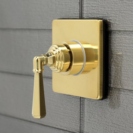 Kingston Brass KS3047HL Single-Handle Three-Way Diverter Valve with Trim Kit, Brushed Brass KS3047HL